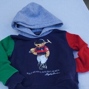 Ralph Lauren Kids Hoodie with Polo Bear - Navy, Red, Green, Gray